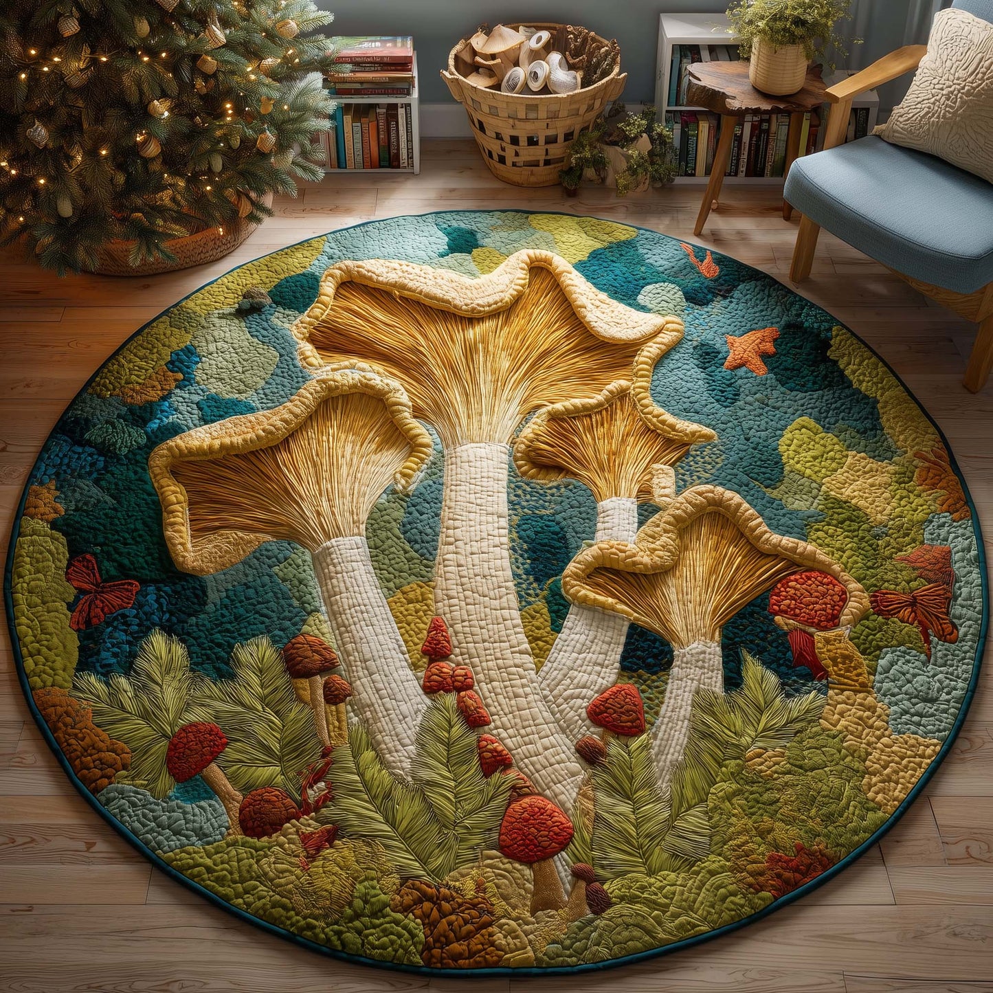 Mushroom Quilted Round Mat GFTOQM1940