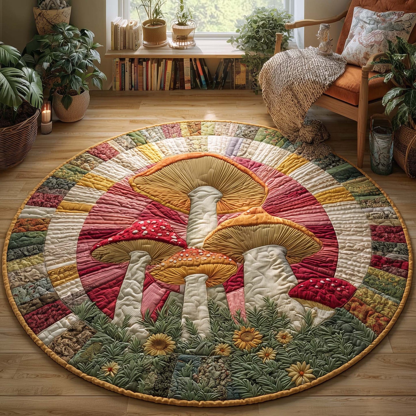 Mushroom Quilted Round Mat GFTOQM1942
