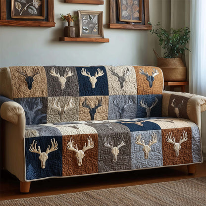 Rustic Antlers Quilted Sofa Cover GFTOQM1956