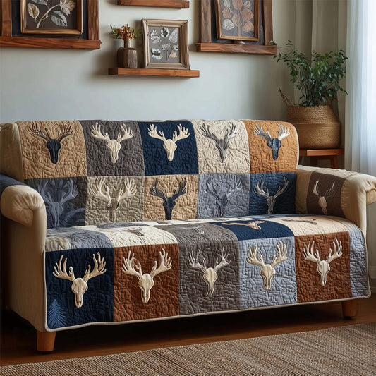 Rustic Antlers Quilted Sofa Cover GFTOQM1956