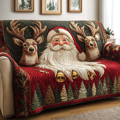 Cheerful Santa Quilted Sofa Cover GFTOQM196