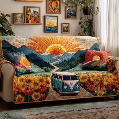Sunlit Journey Quilted Sofa Cover GFTOQM1976