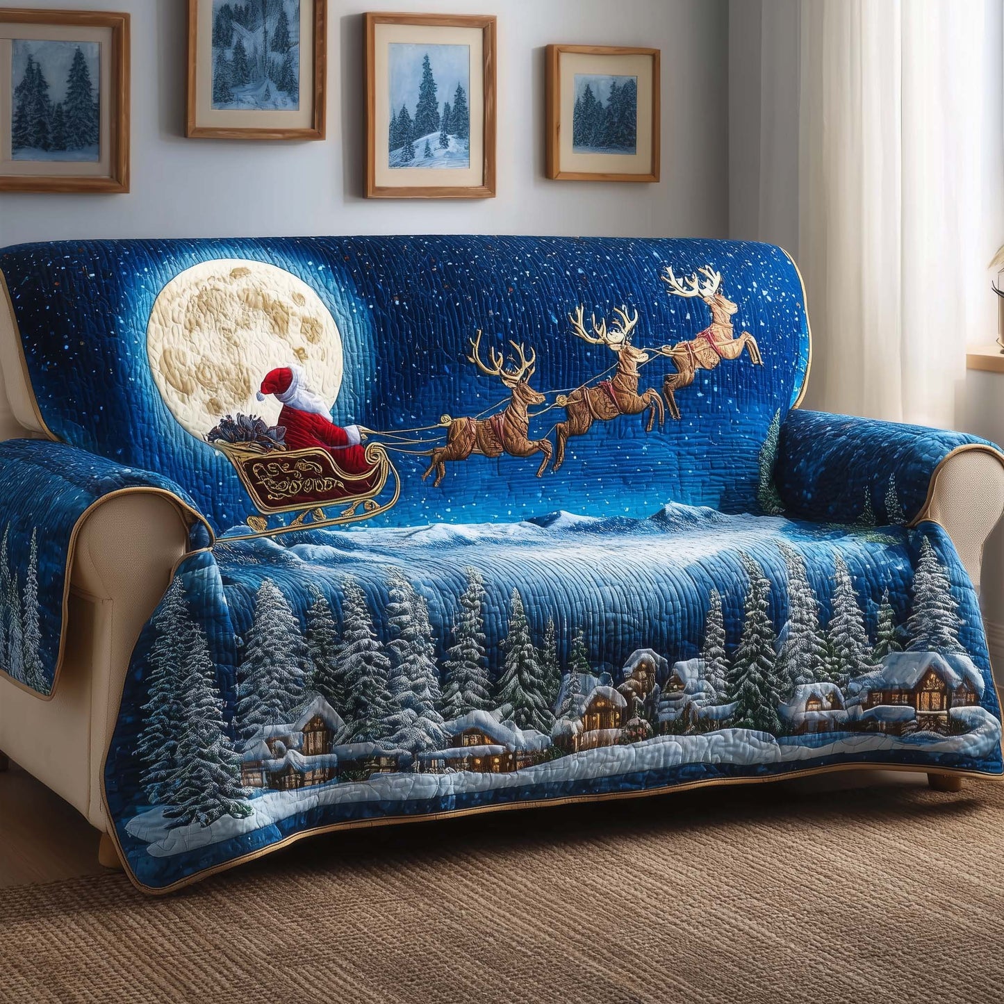 Moon Santa Quilted Sofa Cover GFTOQM200