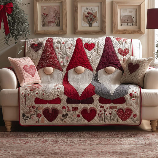 Gnome Trio Quilted Sofa Cover GFTOQM2014