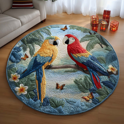 Butterfly Parrots Quilted Round Mat GFTOQM2045