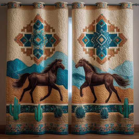 Desert Stallion Quilted Curtains GFTOQM2046