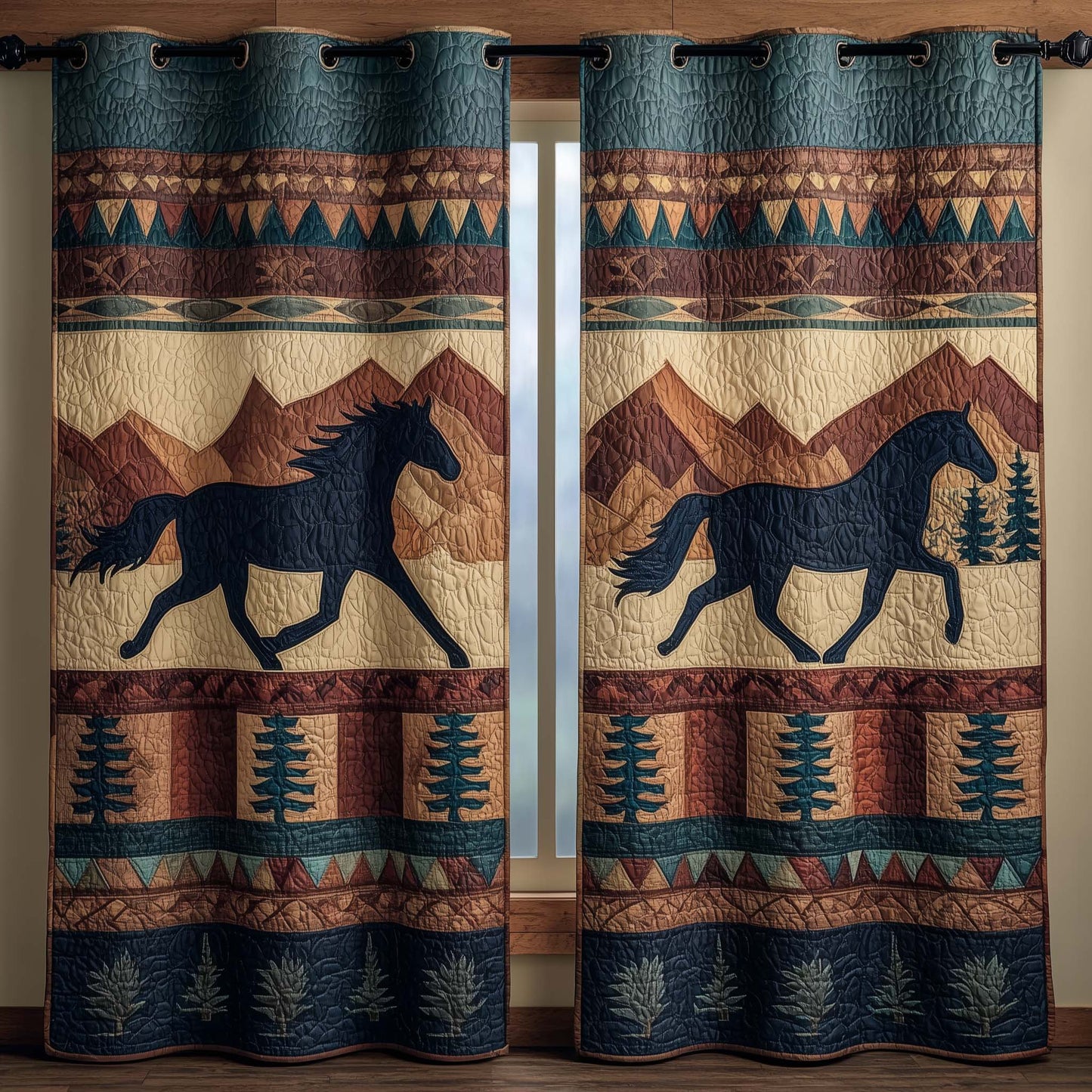 Mountain Runner Quilted Curtains GFTOQM2048