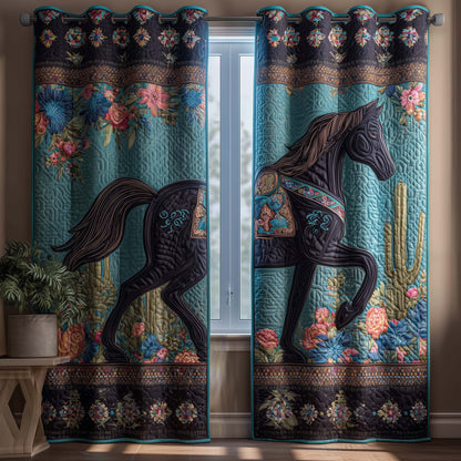 Floral Stallion Quilted Curtains GFTOQM2049