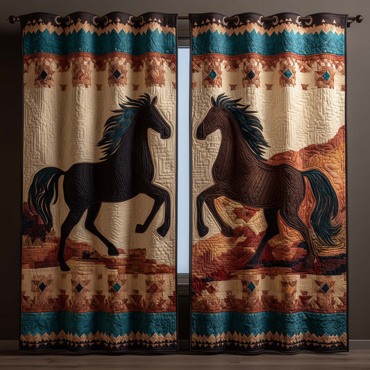 Desert Horses Quilted Curtains GFTOQM2051