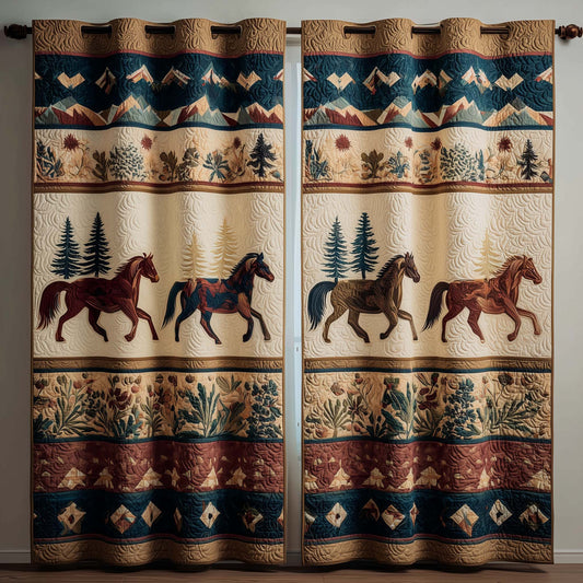 Wild Horses Quilted Curtains GFTOQM2052