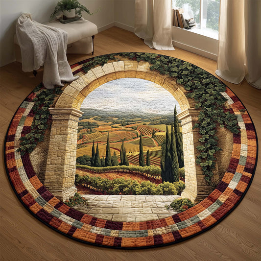 Tuscan Arch Quilted Round Mat GFTOQM2069