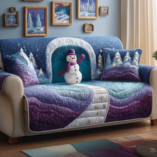 Snowman Quilted Sofa Cover GFTOQM206