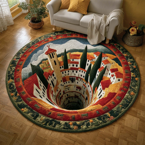 Tuscan Vortex Quilted Round Mat GFTOQM2072