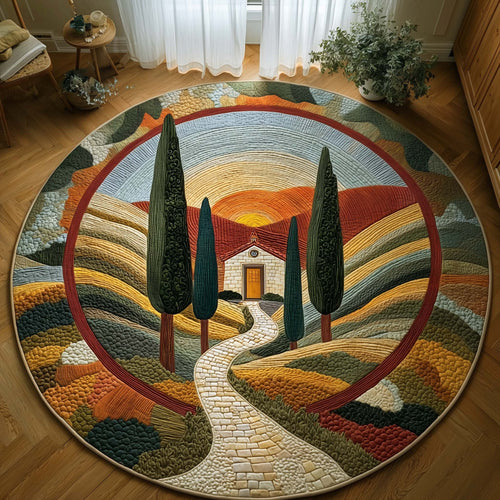 Tuscan Path Quilted Round Mat GFTOQM2073
