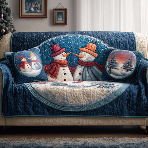 Snowmen Quilted Sofa Cover GFTOQM207