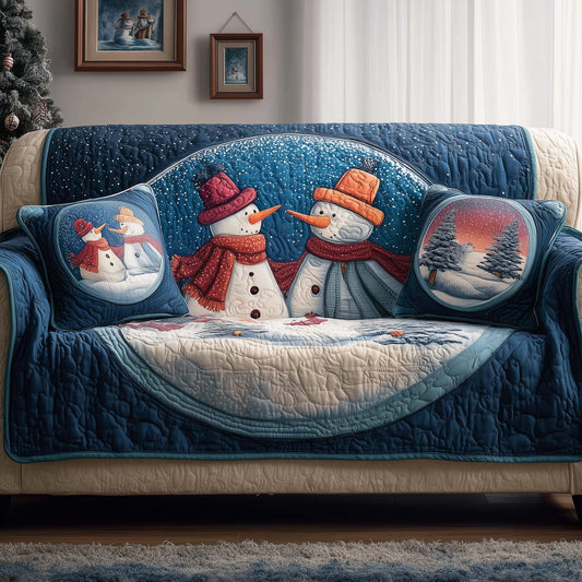 Snowmen Quilted Sofa Cover GFTOQM207
