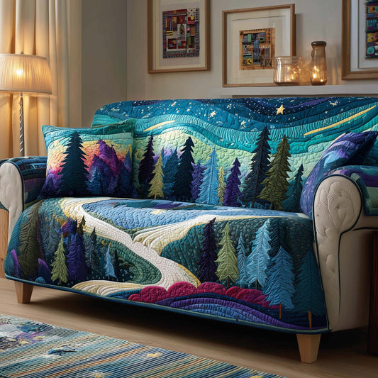 Aurora Forest Quilted Sofa Cover GFTOQM2083