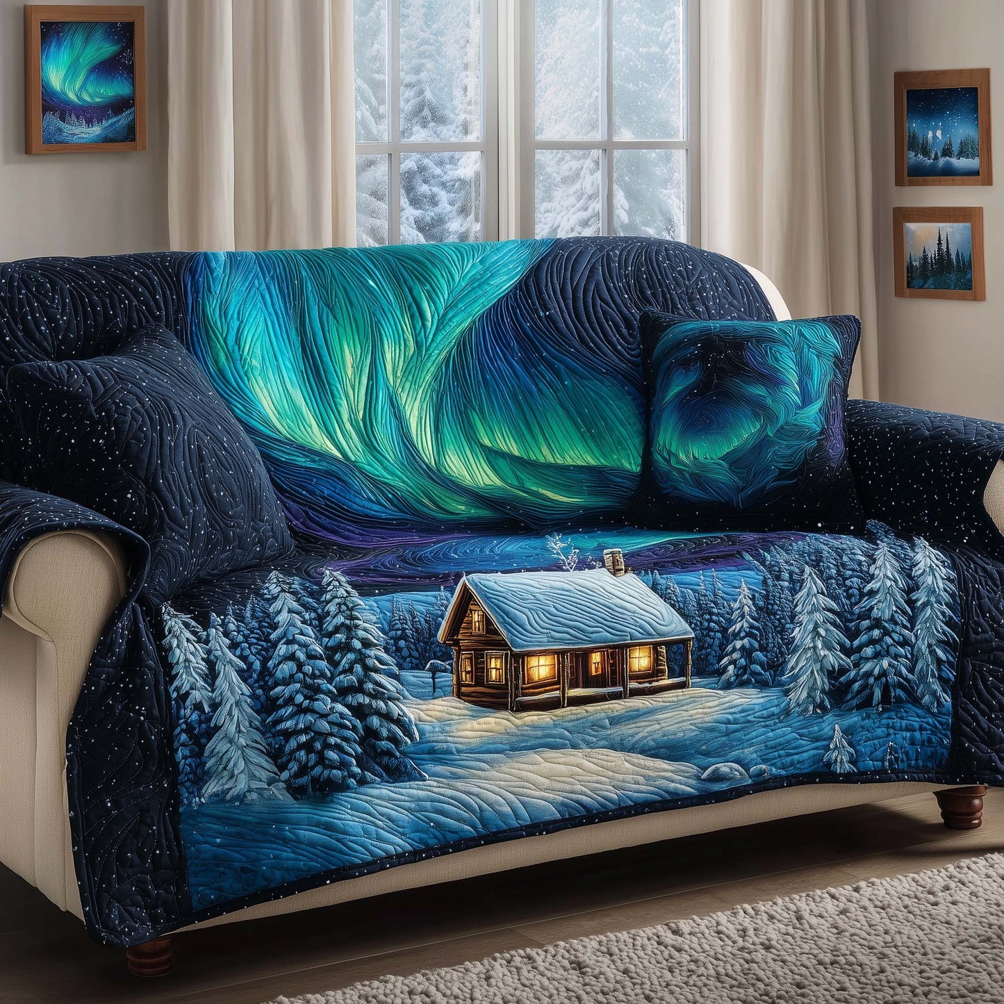 Northern Glow Quilted Sofa Cover GFTOQM2084