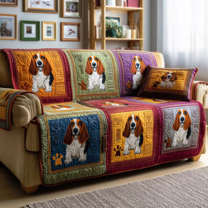 Cozy Basset Quilted Sofa Cover GFTOQM2118