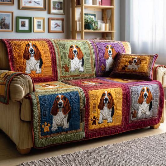 Cozy Basset Quilted Sofa Cover GFTOQM2118