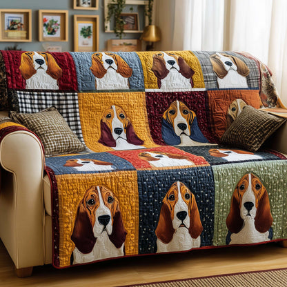 Rustic Basset Quilted Sofa Cover GFTOQM2119