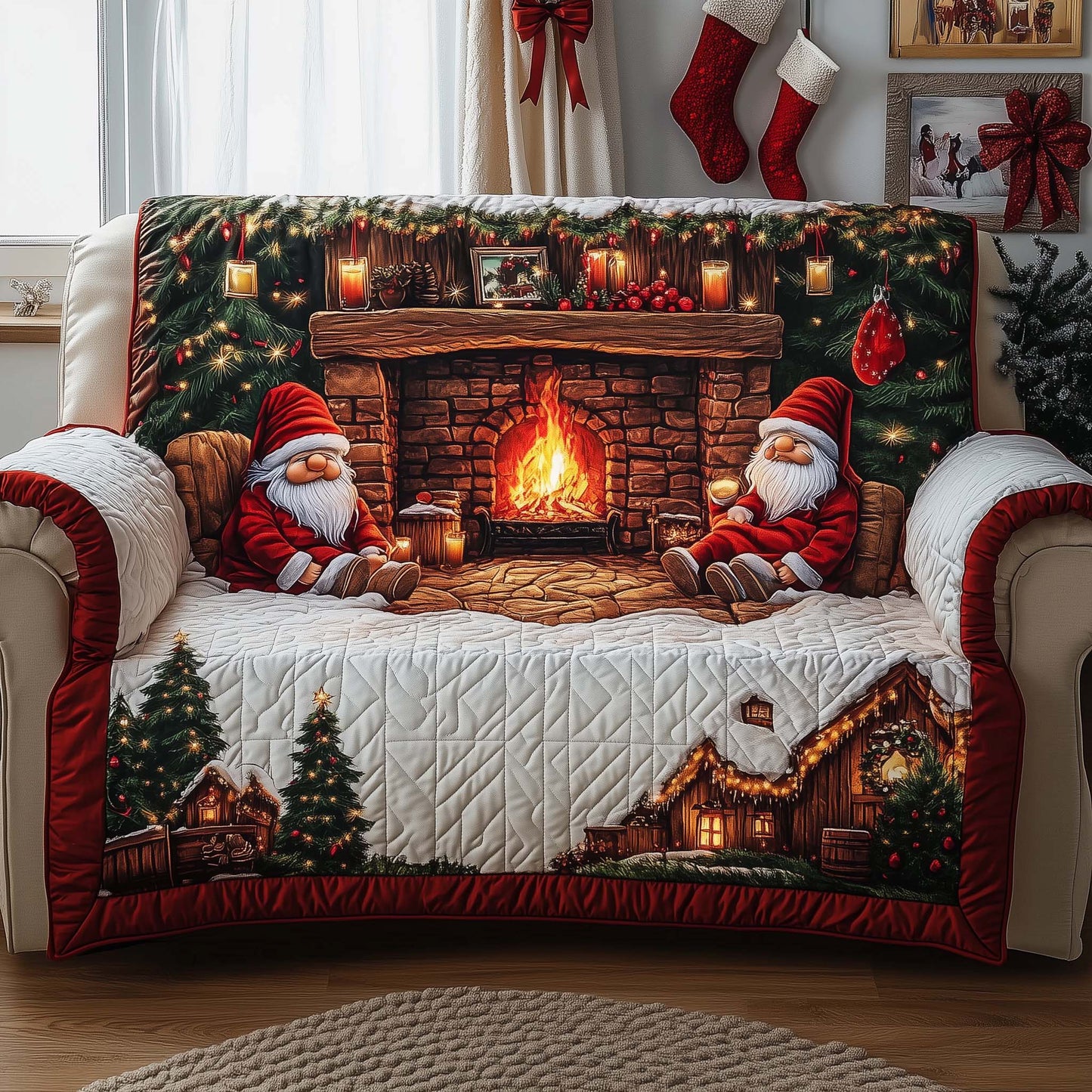 Gnomes Quilted Sofa Cover GFTOQM214