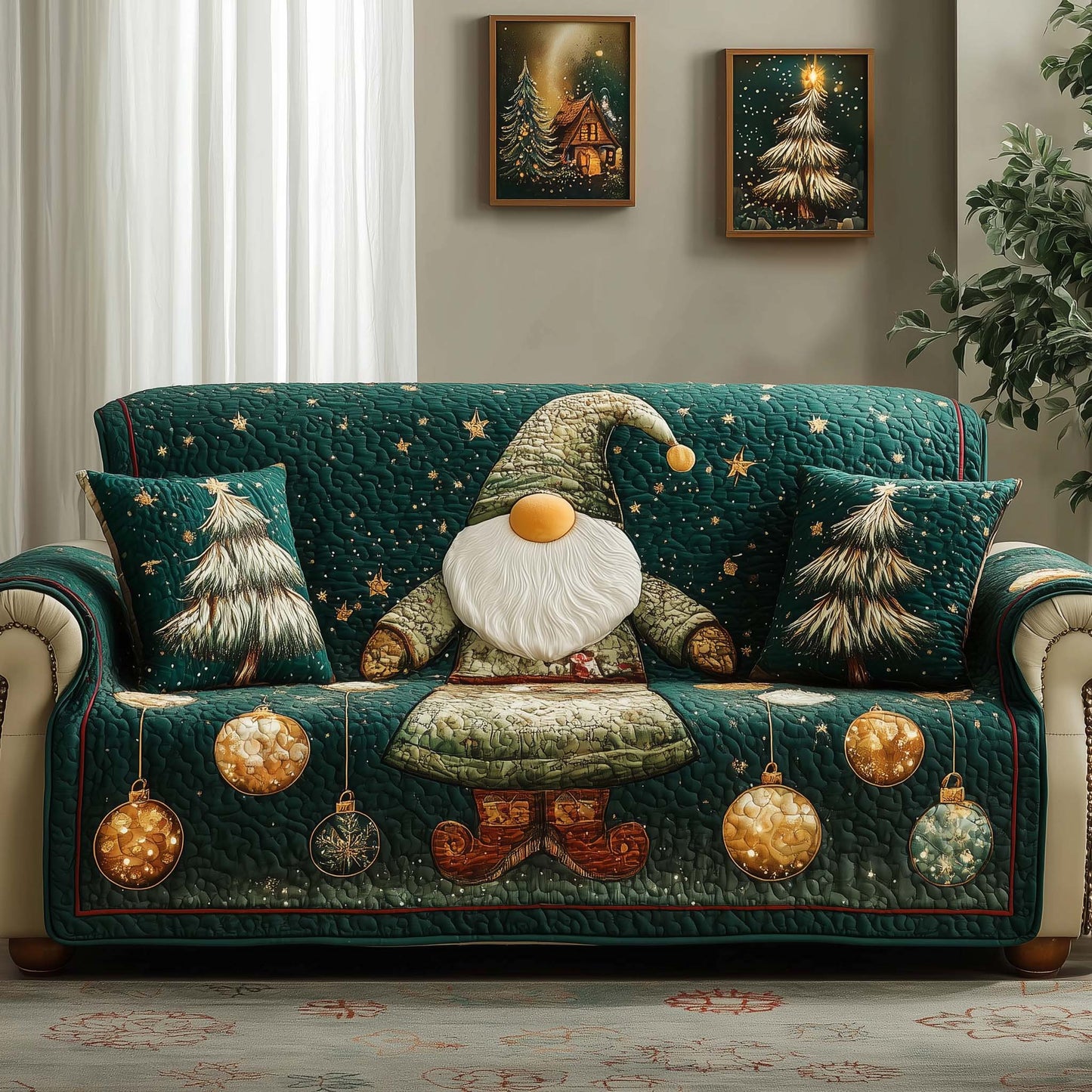 Gnomes Quilted Sofa Cover GFTOQM215