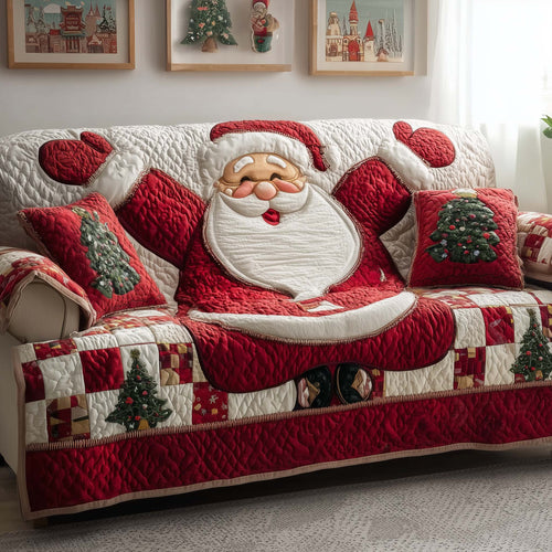Santa Claus Quilted Sofa Cover GFTOQM217