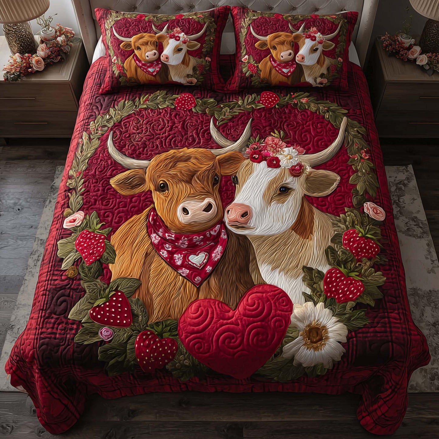 Strawberry Love Duvet Cover Set GFTOQM2184
