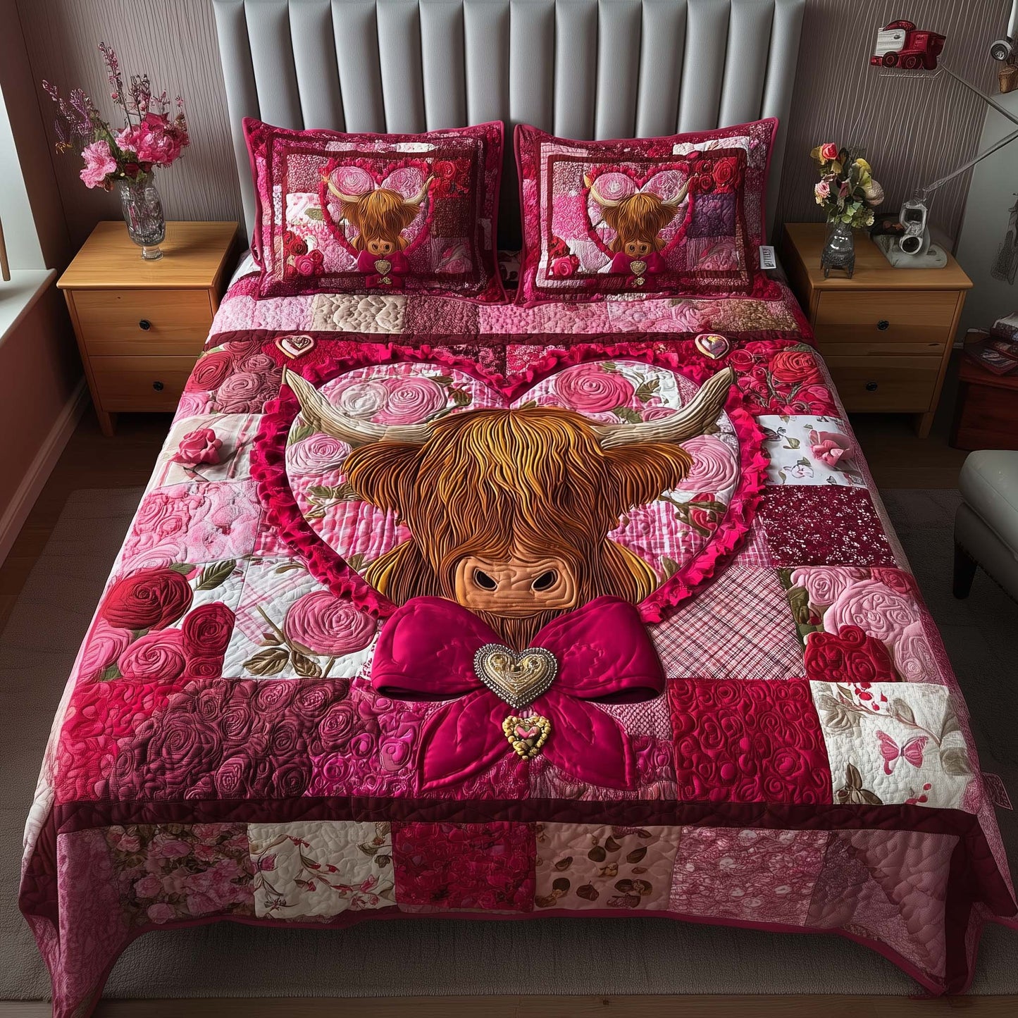 Heart Bow Duvet Cover Set GFTOQM2186