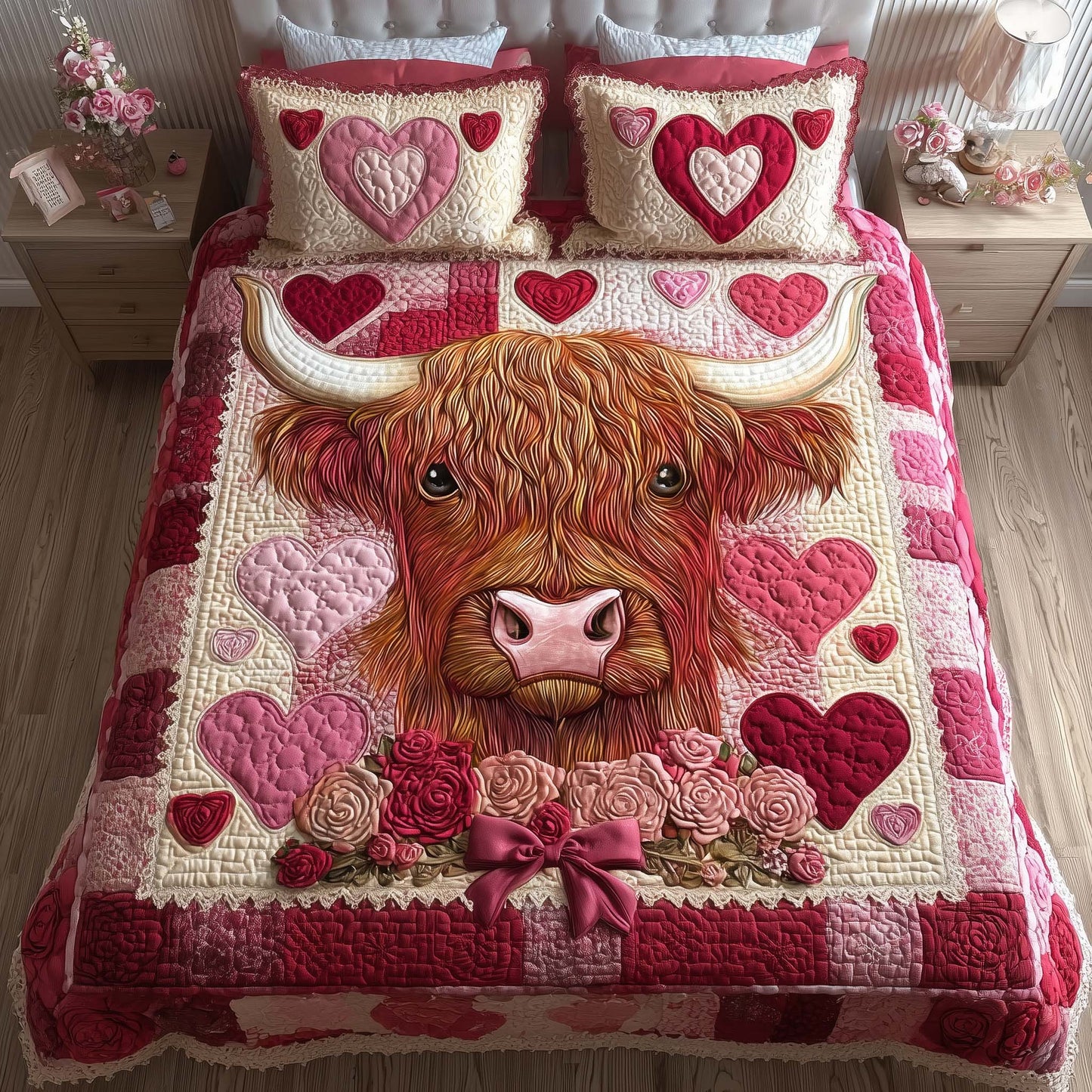 Blush Hearts Duvet Cover Set GFTOQM2188