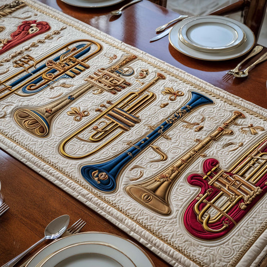 Brass Harmony Quilted Table Runner GFTOQM2205
