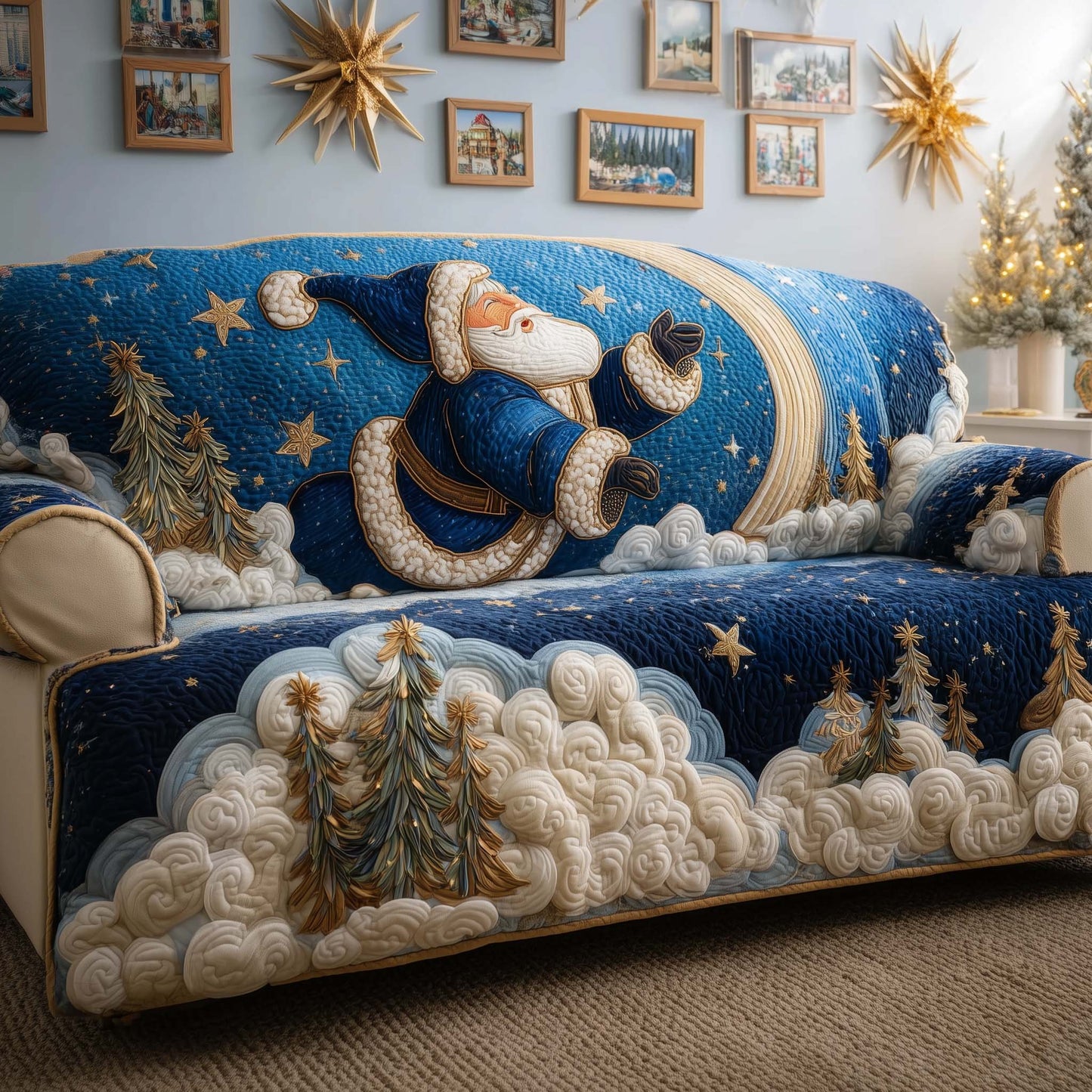 Santa Claus Quilted Sofa Cover GFTOQM220