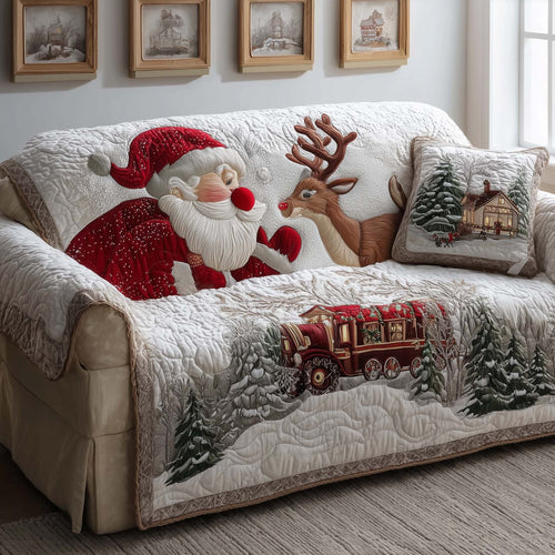 Santa Claus Quilted Sofa Cover GFTOQM221
