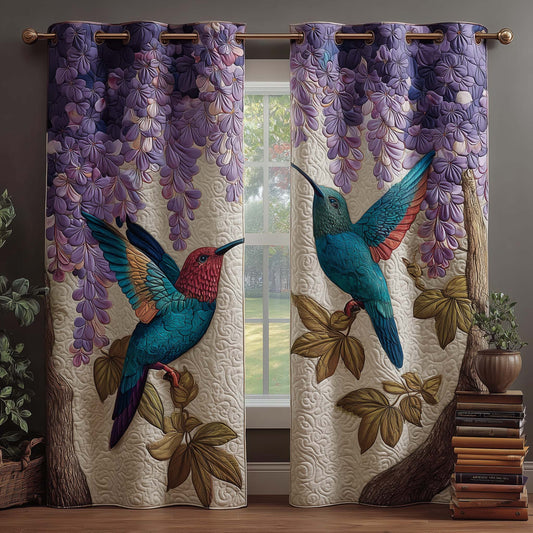 Wisteria Hummingbird Quilted Curtains GFTOQM2230