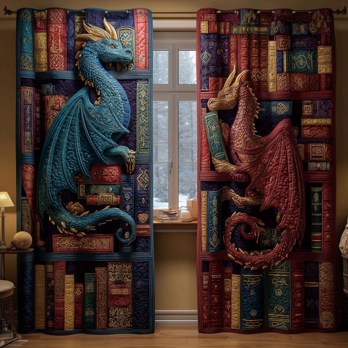 Scholarly Dragon Quilted Curtains GFTOQM2236