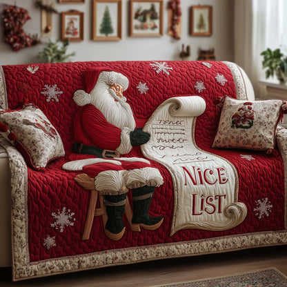 Santa Claus Quilted Sofa Cover GFTOQM223