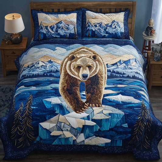 Glacier Bear 3-Piece Quilted Bedding Set GFTOQM2282