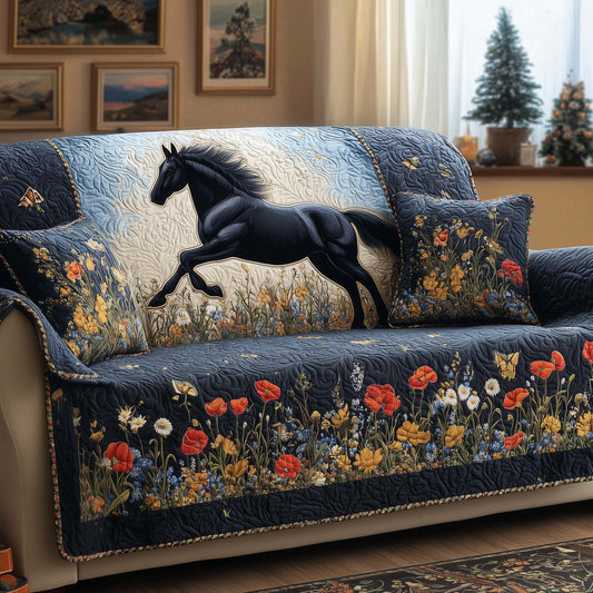 Wild Canter Quilted Sofa Cover GFTOQM2289