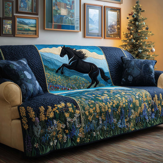 Holiday Stallion Quilted Sofa Cover GFTOQM2290