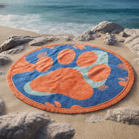 Coastal Paw Round Beach Towel GFTOQM2292