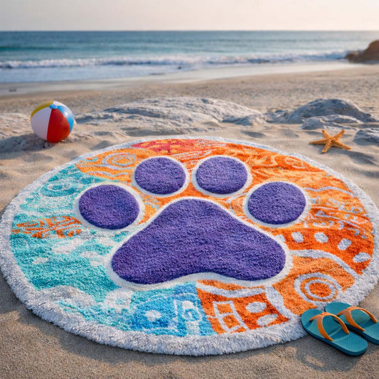Tribal Paw Round Beach Towel GFTOQM2293