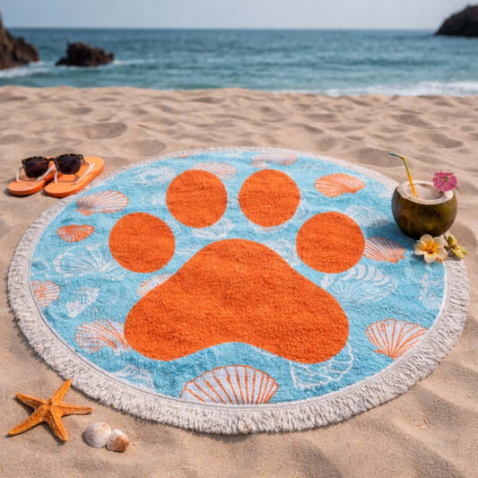 Shell Paw Round Beach Towel GFTOQM2295
