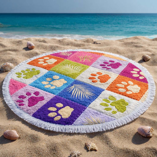 Sunny Paw Round Beach Towel GFTOQM2296
