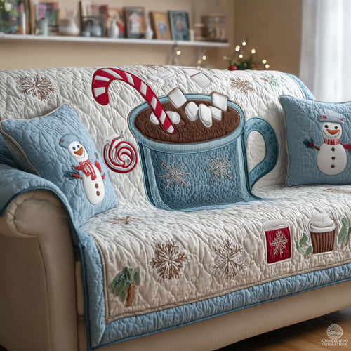 Candy Cane Quilted Sofa Cover GFTOQM231