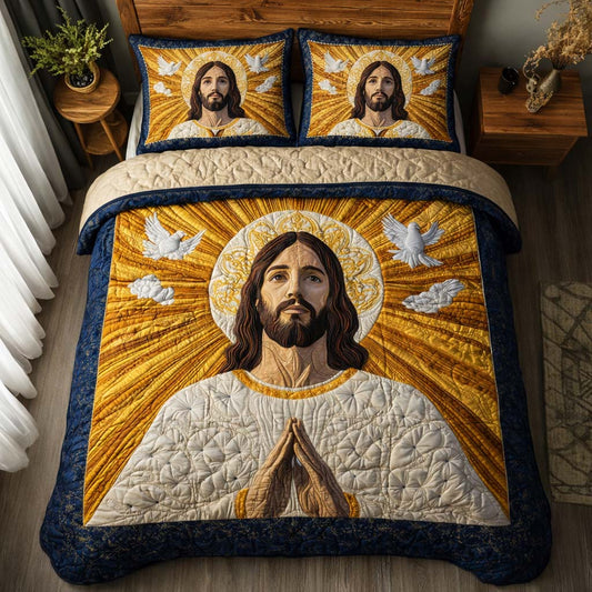 Golden Ascension 3-Piece Quilted Bedding Set GFTOQM2331