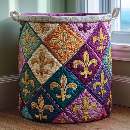 Fleur Harlequin Quilted Laundry Basket GFTOQM2345