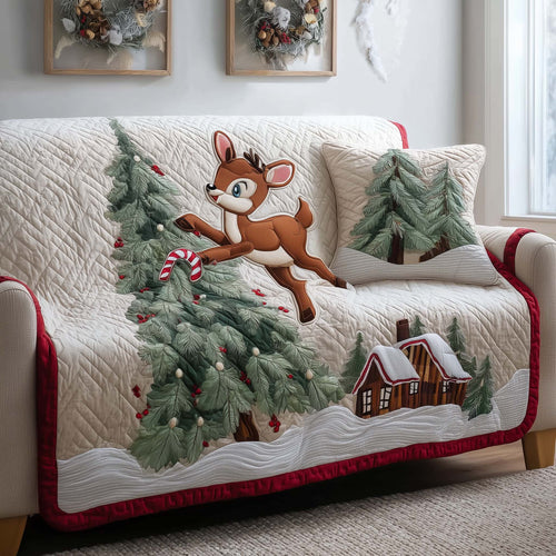 Candy Cane Quilted Sofa Cover GFTOQM234