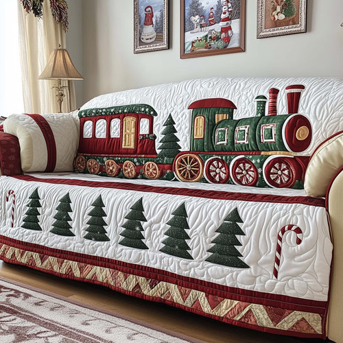 Candy Cane Quilted Sofa Cover GFTOQM238