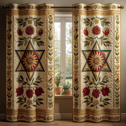 Floral Star Quilted Curtains GFTOQM2390